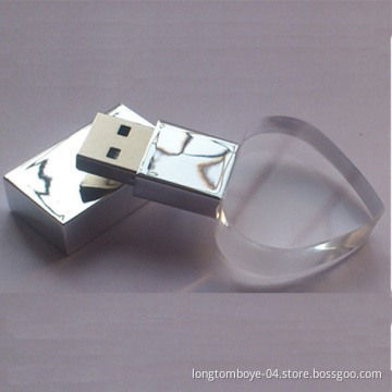Crystal Heart USB Flash Drive